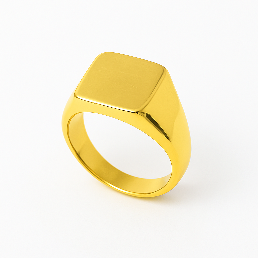 Men's Geometric Square Signet Ring