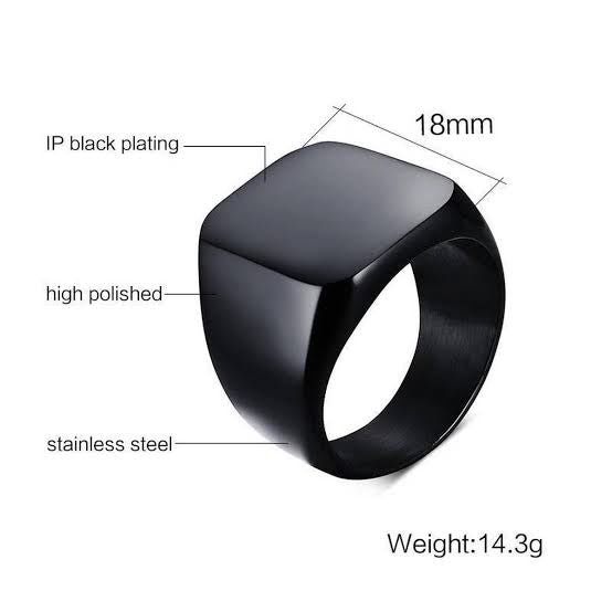 Men's Geometric Square Signet Ring