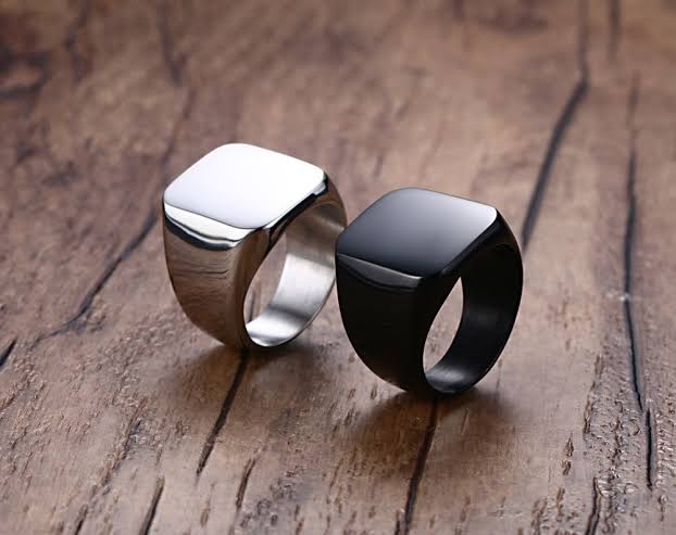 Men's Geometric Square Signet Ring