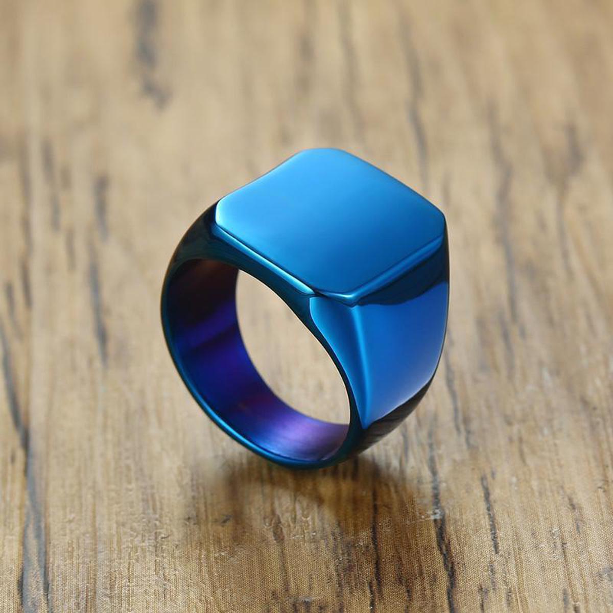 Men's Geometric Square Signet Ring