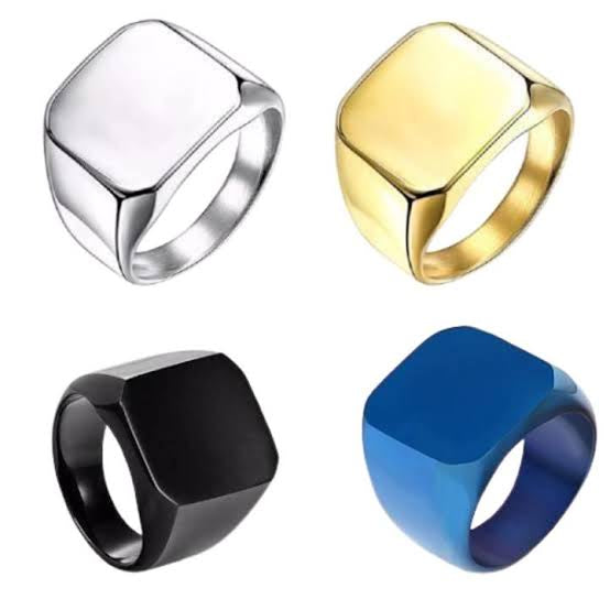 Men's Geometric Square Signet Ring