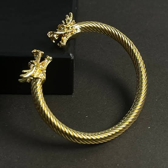Twisted Stainless Steel Dragon Head Bracelet