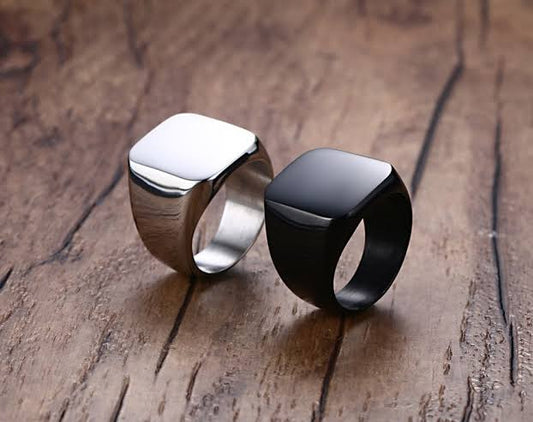 Men's Geometric Square Signet Ring