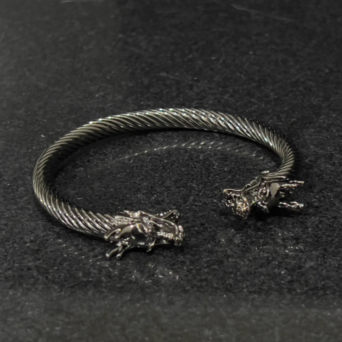 Twisted Stainless Steel Dragon Head Bracelet