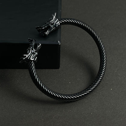 Twisted Stainless Steel Dragon Head Bracelet