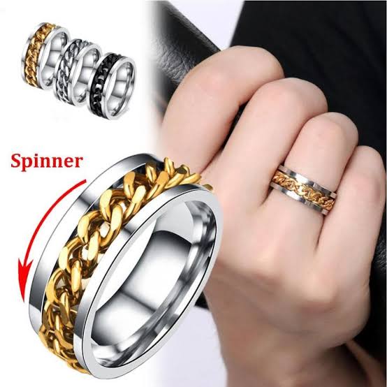 Titanium Steel Chain Inlay Ring