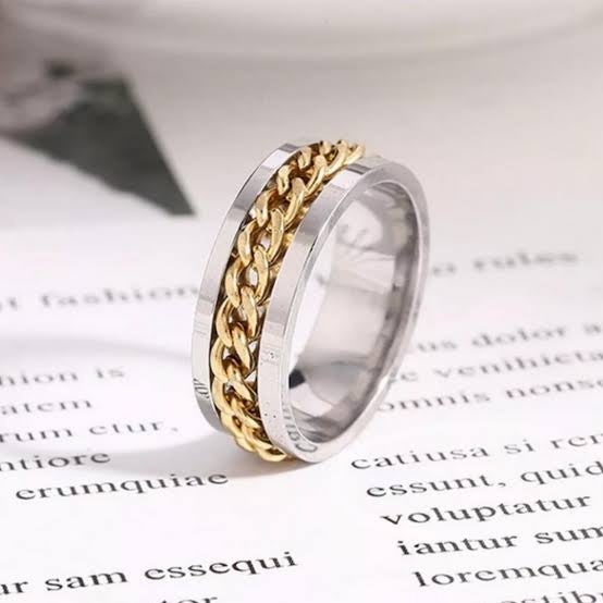 Titanium Steel Chain Inlay Ring