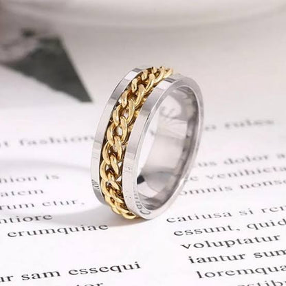 Titanium Steel Chain Inlay Ring