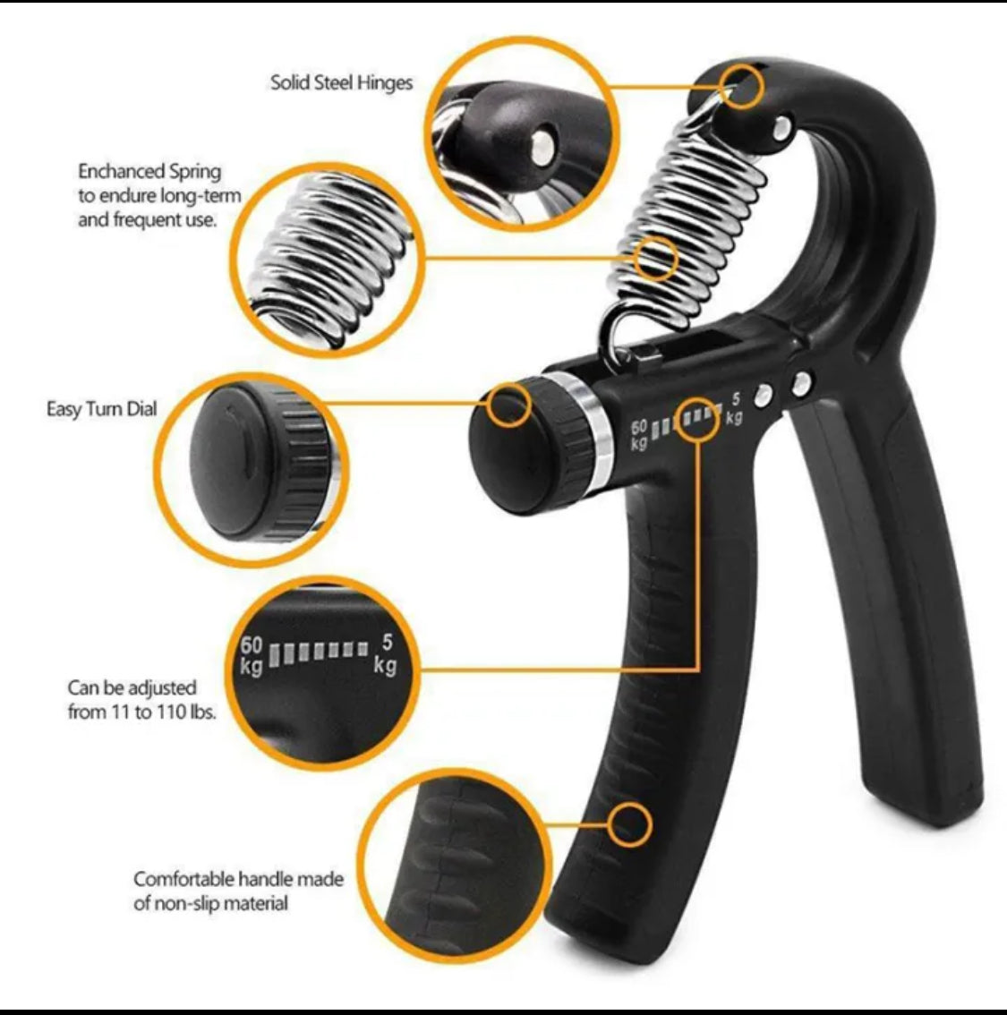 HISTRO 5-60 kg Plastic Hand Grip Strengthener