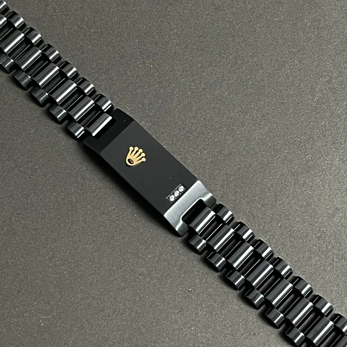 Luxury Rolex Black Bracelet with Diamond Accessories